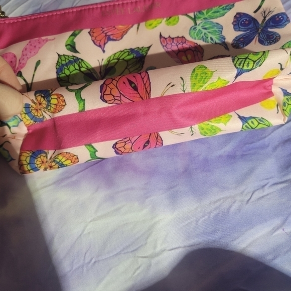 Estee Lauder Cosmetic Bag Butterfly Multicolored Makeup Zip Case - Picture 4 of 12